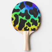 Koe, zwart en regenboog afdrukken tafeltennisbatje (Voorkant)
