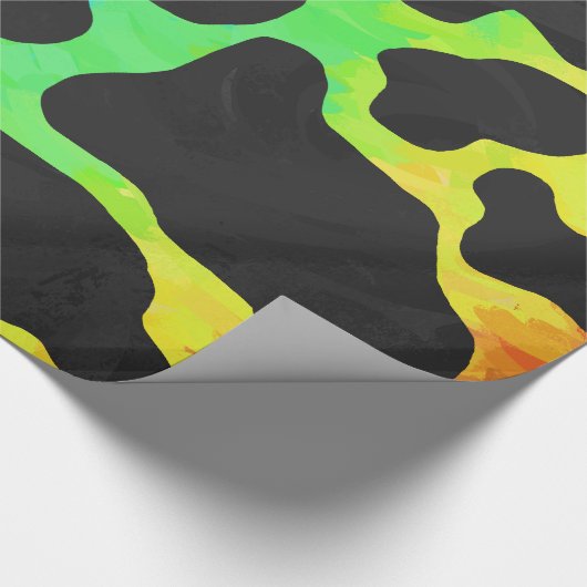 Koe zwart en regenboogschenken cadeaupapier (Hoek)