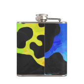 Koe zwart en regenboogschenken heupfles (Achterkant)