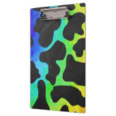 Koe zwart en regenboogschenken klembord (Links)