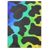 Koe zwart en regenboogschenken klembord (Achterkant)