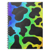 Koe zwart en regenboogschenken notitieboek (Voorkant)