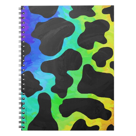 Koe zwart en regenboogschenken notitieboek (Voorkant)