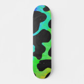 Koe zwart en regenboogschenken skateboard (Voorkant)