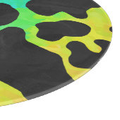 Koe zwart en regenboogschenken snijplank (Hoek)