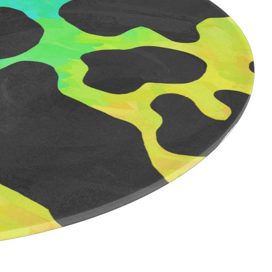 Koe zwart en regenboogschenken snijplank (Hoek)