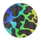 Koe zwart en regenboogschenken snijplank (Voorkant)