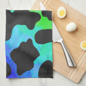 Koe zwart en regenboogschenken theedoek (Quarter Fold)