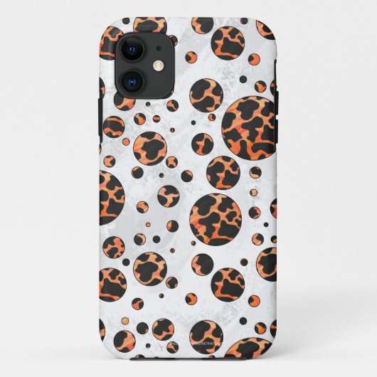 Koe zwart-Oranje poladot afdrukken Case-Mate iPhone Case (Achterkant)