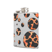 Koe zwart-Oranje poladot afdrukken Heupfles (Links)