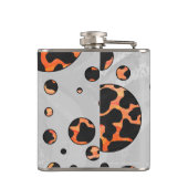 Koe zwart-Oranje poladot afdrukken Heupfles (Achterkant)