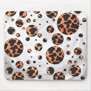 Koe zwart-Oranje poladot afdrukken Muismat