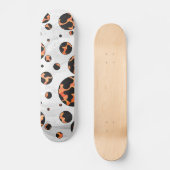 Koe zwart-Oranje poladot afdrukken Skateboard (Voorkant)