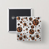 Koe zwart-Oranje poladot afdrukken Vierkante Button 5,1 Cm (Voorkant /achterkant)