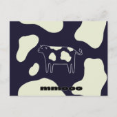 Koe zwart-wit briefkaart (Voorkant)