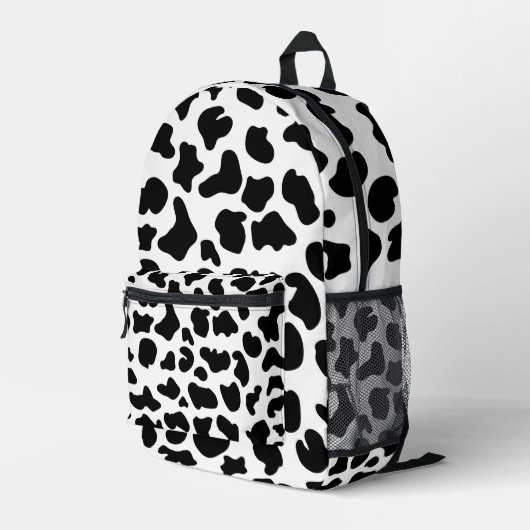 Koe Zwart-wit Koeienhuid Texturen Bedrukte Rugzak (Achterkant Hoek Rechts)