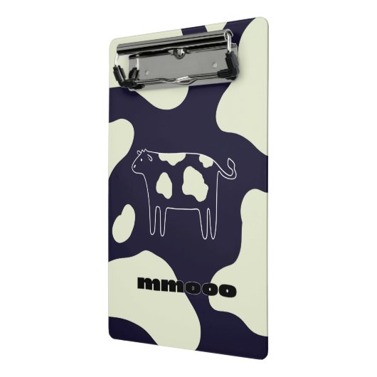 Koe zwart-wit mini klembord (Angled2)