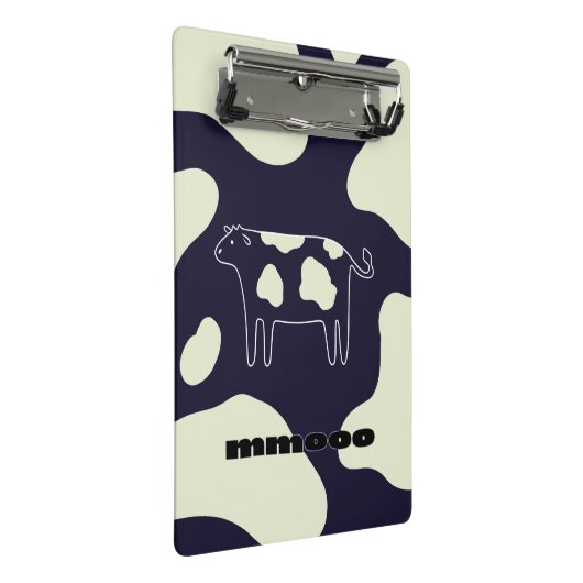Koe zwart-wit mini klembord (Schuin)