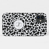 Koe zwart wit monogram Case-Mate iPhone case (Achterkant (horizontaal))