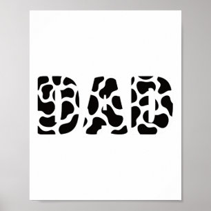 Koe zwart-wit pa afdrukken Cowboy Animal Pattern F Poster