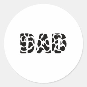 Koe zwart-wit pa afdrukken Cowboy Animal Pattern F Ronde Sticker