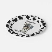 Koe Zwart-wit Papieren Bordje (Gekanteld)