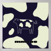 Koe zwart-wit poster (Voorkant)