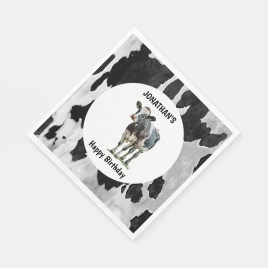 Koe Zwart-wit Servet (Hoek)