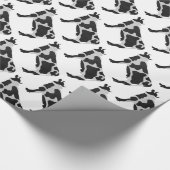 Koe zwart-wit Silhouette Cadeaupapier (Hoek)