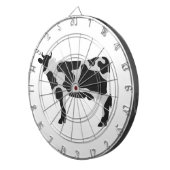 Koe zwart-wit Silhouette Dartbord (Voorkant Rechts)