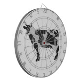 Koe zwart-wit Silhouette Dartbord (Voorkant Links)