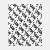 Koe zwart-wit Silhouette Fleece Deken (Voorkant)