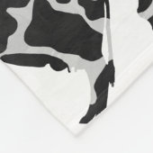 Koe zwart-wit Silhouette Fleece Deken (Hoek)