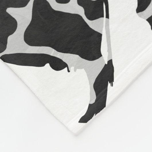 Koe zwart-wit Silhouette Fleece Deken (Hoek)