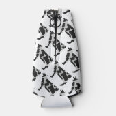 Koe zwart-wit Silhouette Flesjeskoeler (Achterkant)