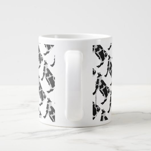 Koe zwart-wit Silhouette Grote Koffiekop (Achterkant)