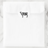 Koe zwart-wit Silhouette Hart Sticker (Tas)