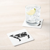 Koe zwart-wit Silhouette Kartonnen Onderzetters (Insitu)