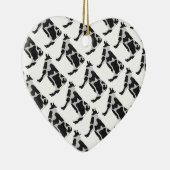 Koe zwart-wit Silhouette Keramisch Ornament (Rechts)