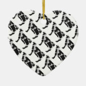 Koe zwart-wit Silhouette Keramisch Ornament (Voorkant)