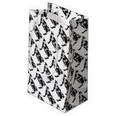 Koe zwart-wit Silhouette Klein Cadeauzakje (Achterkant Gekanteld)