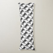 Koe zwart-wit Silhouette Lichaamskussen (Voorkant Verticaal)