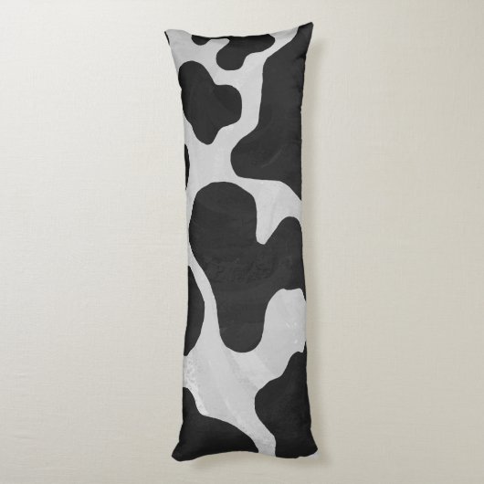 Koe zwart-wit Silhouette Lichaamskussen (Achterkant (Verticaal))