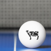 Koe zwart-wit Silhouette Pingpongbal (Net)