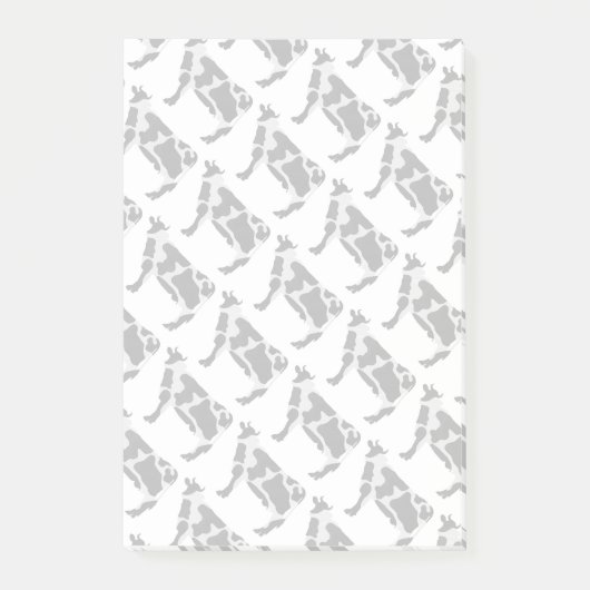 Koe zwart-wit Silhouette Post-it® Notes (Voorkant)