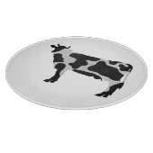 Koe zwart-wit Silhouette Snijplank (Hoek)