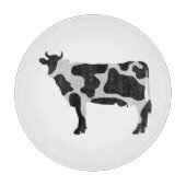Koe zwart-wit Silhouette Snijplank (Voorkant)