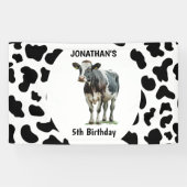 Koe Zwart-wit Spandoek (Horizontaal)