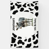 Koe Zwart-wit Spandoek (Verticaal)