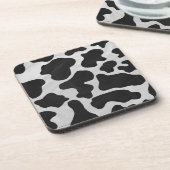 Koe zwart-witafdrukken bier onderzetter (Linkerzijde)